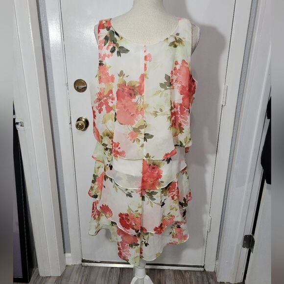 S.L. Fashions Women's Chiffon Tier sleeveless Dress - Picture 3 of 8